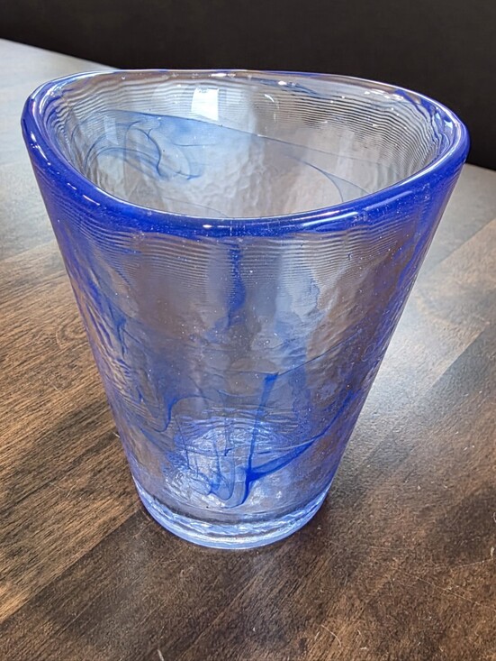 Kosta Boda Other - Kosta Boda Ulrica Hydman-Vallien Blue Swirl Mine Drinking Glass